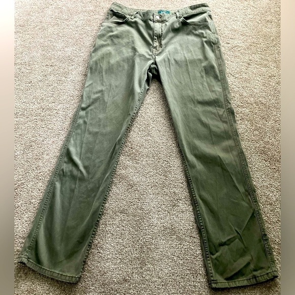 Woolrich Woolen Size 34/32 Green Jeans With Cargo Side Pocket - Picture 1 of 7